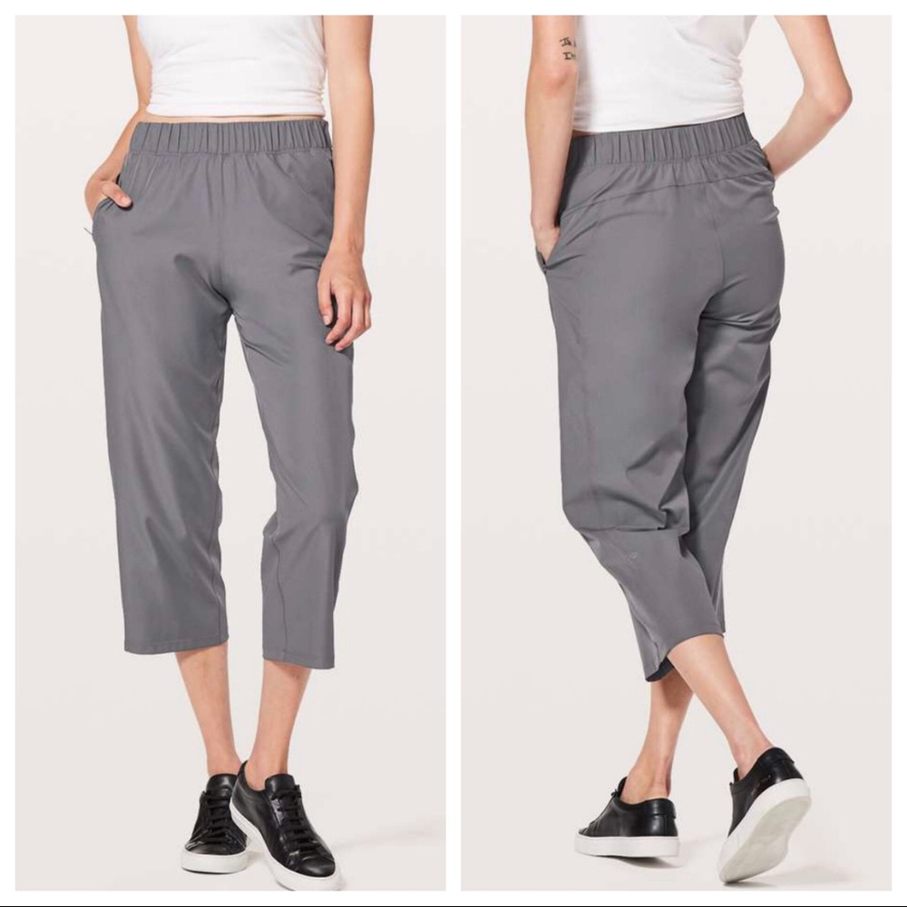 Lululemon Size 6 Next Move Crop Pull On Straight Cropped Ankle Pants Nebula Gray